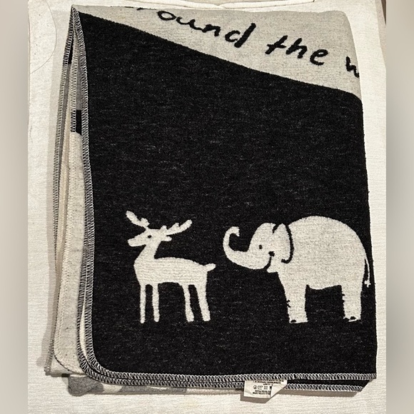 Super Cute David Fussenegger Grey Around the World Blanket/Throw - Picture 12 of 12